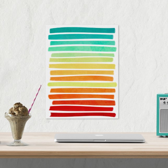 Abstract Modern Tropical Summer Colours Brushstrok Poster (Creator Uploaded)