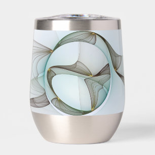 Abstract Modern Turquoise Brown Gold Elegance