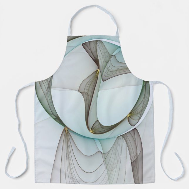 Abstract Modern Turquoise Brown Gold Elegance Apron (Front)