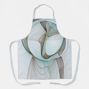 Abstract Modern Turquoise Brown Gold Elegance Apron