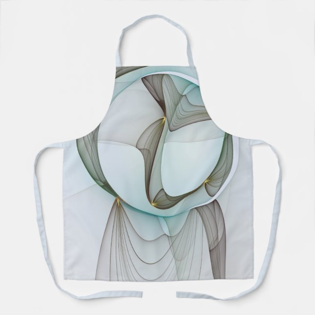 Abstract Modern Turquoise Brown Gold Elegance Apron (Front)