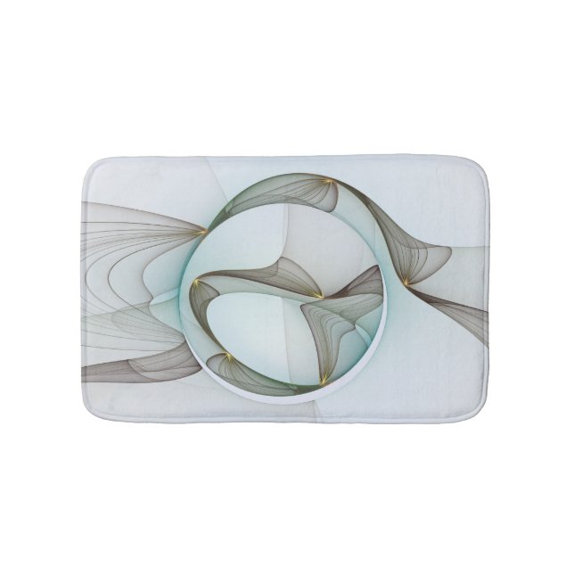 Abstract Modern Turquoise Brown Gold Elegance Bath Mat (Front)