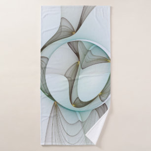 Abstract Modern Turquoise Brown Gold Elegance Bath Towel