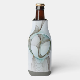 Abstract Modern Turquoise Brown Gold Elegance Bottle Cooler