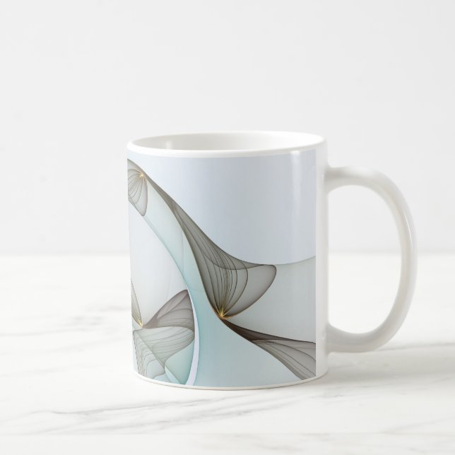 Abstract Modern Turquoise Brown Gold Elegance Coffee Mug (Right)