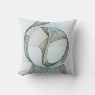 Abstract Modern Turquoise Brown Gold Elegance Cushion