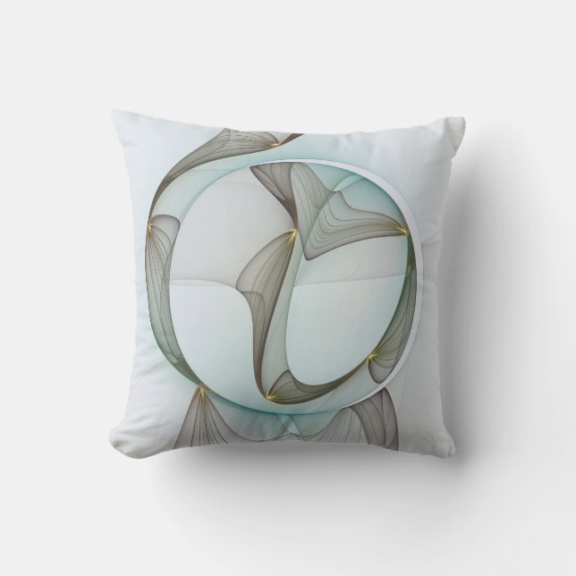 Abstract Modern Turquoise Brown Gold Elegance Cushion (Front)