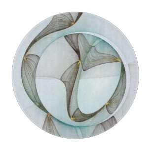 Abstract Modern Turquoise Brown Gold Elegance Cutting Board
