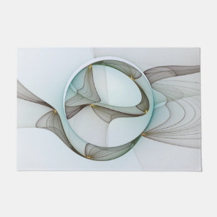 Abstract Modern Turquoise Brown Gold Elegance Doormat