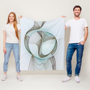 Abstract Modern Turquoise Brown Gold Elegance Fleece Blanket