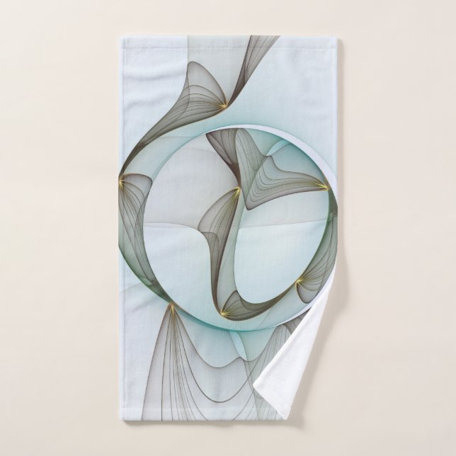 Abstract Modern Turquoise Brown Gold Elegance Hand Towel (Hand Towel)