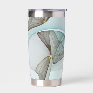 Abstract Modern Turquoise Brown Gold Elegance Insulated Tumbler
