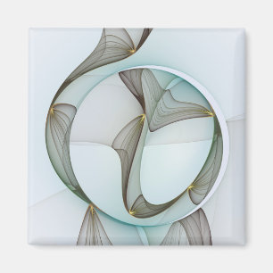 Abstract Modern Turquoise Brown Gold Elegance Magnet