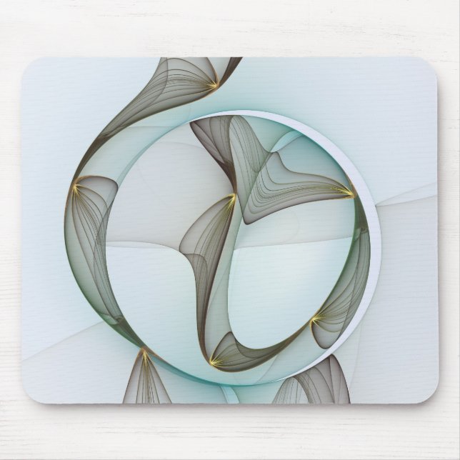 Abstract Modern Turquoise Brown Gold Elegance Mouse Pad (Front)