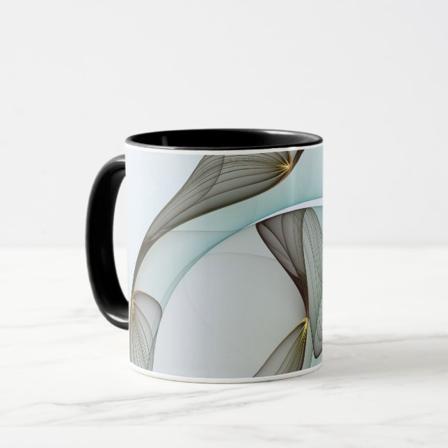 Abstract Modern Turquoise Brown Gold Elegance Mug (Front Left)