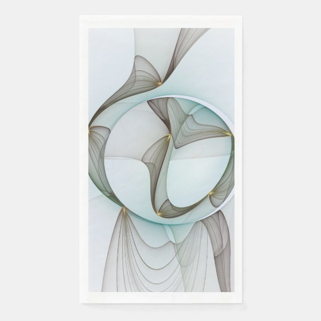 Abstract Modern Turquoise Brown Gold Elegance Napkin (Front)