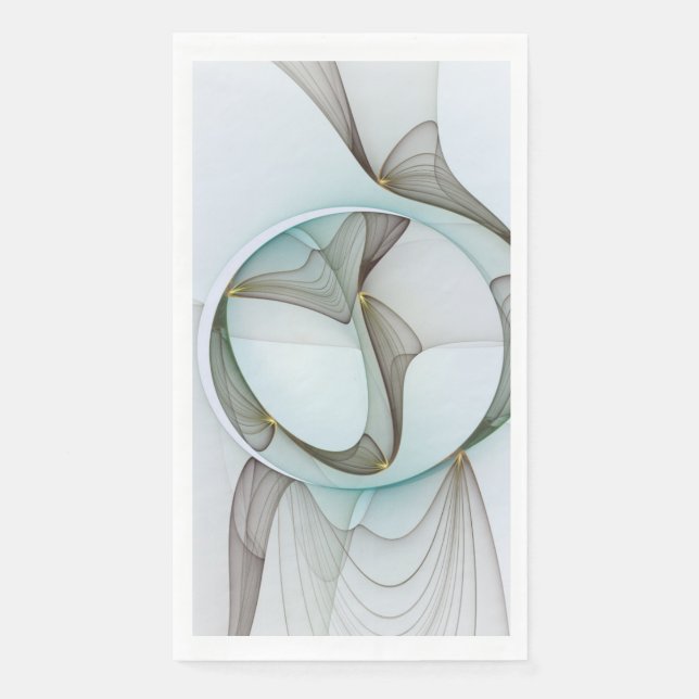 Abstract Modern Turquoise Brown Gold Elegance Napkin (Front)