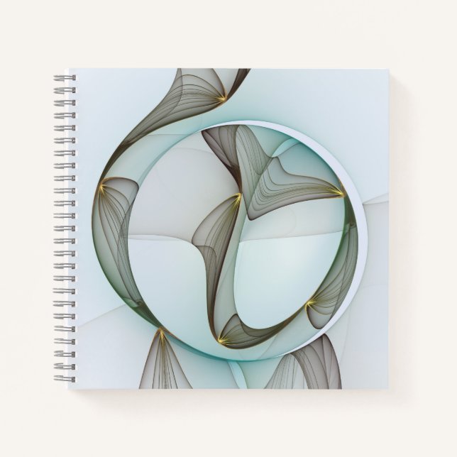 Abstract Modern Turquoise Brown Gold Elegance Notebook