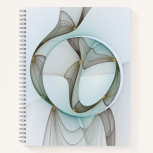 Abstract Modern Turquoise Brown Gold Elegance Notebook
