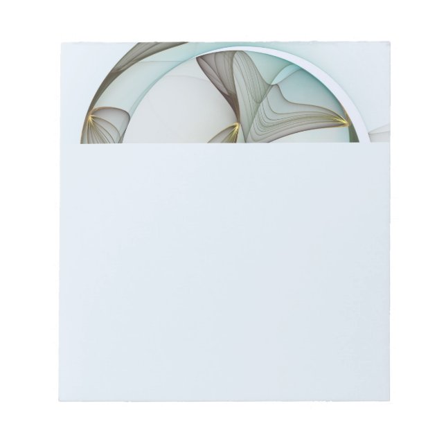 Abstract Modern Turquoise Brown Gold Elegance Notepad (Front)