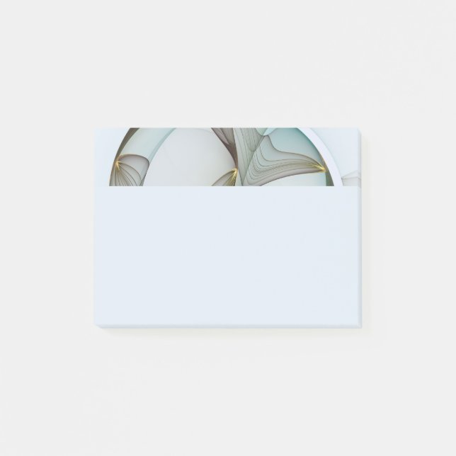 Abstract Modern Turquoise Brown Gold Elegance Post-it Notes (Front)