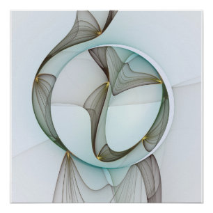 Abstract Modern Turquoise Brown Gold Elegance Poster