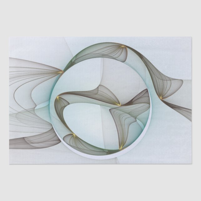 Abstract Modern Turquoise Brown Gold Elegance Tissue Paper (Front)