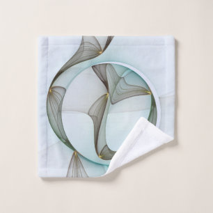 Abstract Modern Turquoise Brown Gold Elegance Wash Cloth