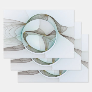 Abstract Modern Turquoise Brown Gold Elegance Wrapping Paper Sheet