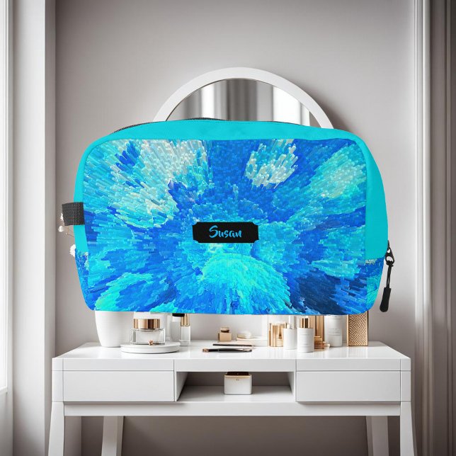 Abstract, modern, turquoise mosaic, custom  dopp kit (Creator Uploaded)