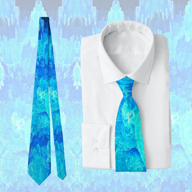 Abstract, modern, turquoise mosaic tie (Creator Uploaded)