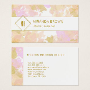 Abstract Modern Unique Watercolor Logo Pink Gold
