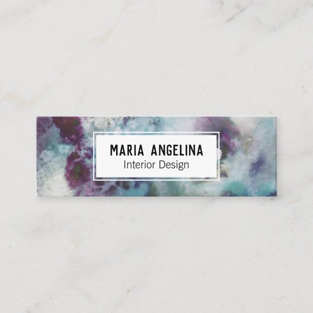 Abstract Modern Watercolor Soft Fog Mini Business Card (Front)