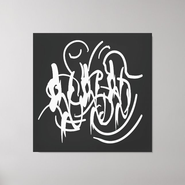 Abstract modern white geometric lines art canvas print (Front)