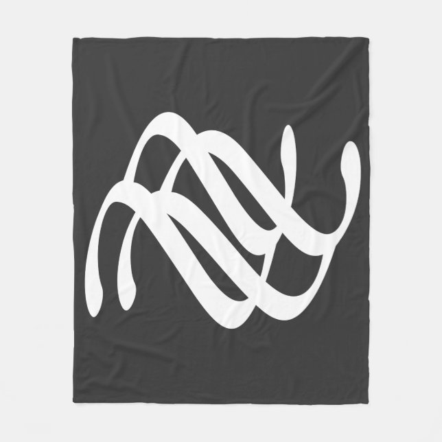 Abstract modern white geometric lines art fleece blanket (Front)