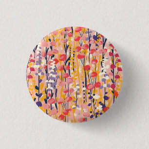 Abstract Modern Wildflower Floral Botanical Garden 3 Cm Round Badge