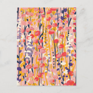 Abstract Modern Wildflower Floral Botanical Garden Holiday Postcard