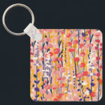 Abstract Modern Wildflower Floral Botanical Garden Key Ring<br><div class="desc">A vibrant abstract floral garden with playful wildflowers,  soft botanical shapes,  and expressive textures.</div>