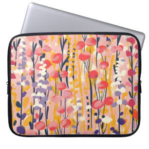 Abstract Modern Wildflower Floral Botanical Garden Laptop Sleeve