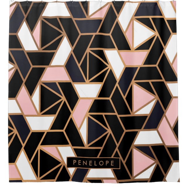 Abstract Moisac Shower Curtain (Front)