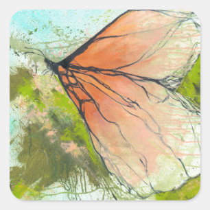 Abstract Monarch Butterfly Square Sticker