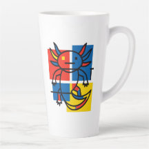 Abstract Mondrian Axolotl minimalist neoteny retro