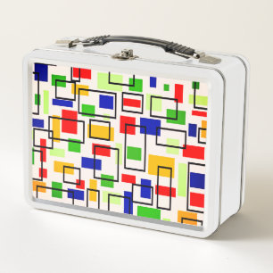Abstract Mondrian Design Metal Lunch Box