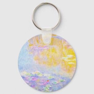 abstract, monet water lilies 7 key ring
