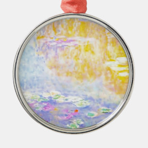 abstract, monet water lilies 7 metal tree decoration