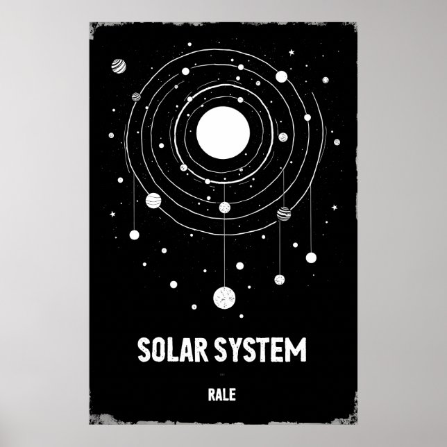 Abstract Monochrome Illustration of the Solar Poster (Front)