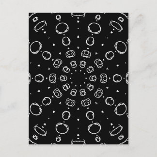 Abstract Monochrome White Mandala Geometric Patter Postcard