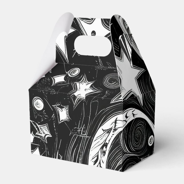 Abstract Moon And Stars   Favour Box (Front Side)
