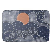 Abstract moon blue night sky 