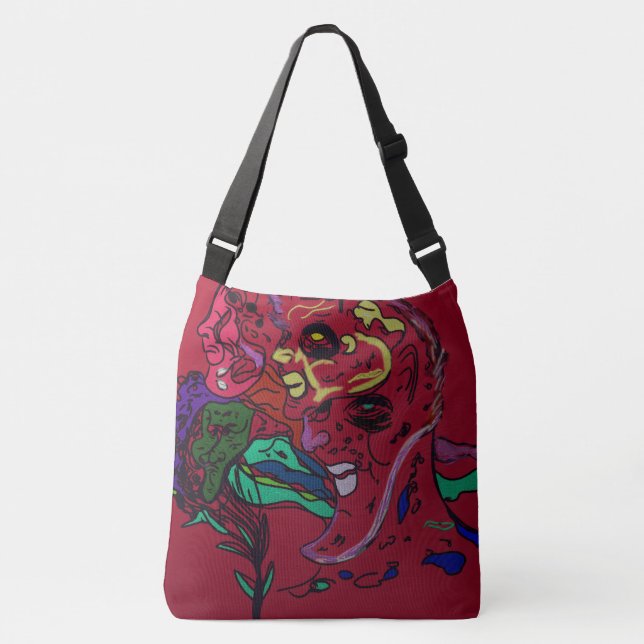 Abstract Moon Galaxy Art  Crossbody Bag (Front)